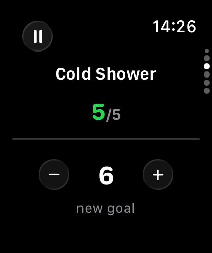 Cold Shower: 5 of 5 last week, new goal set to 6