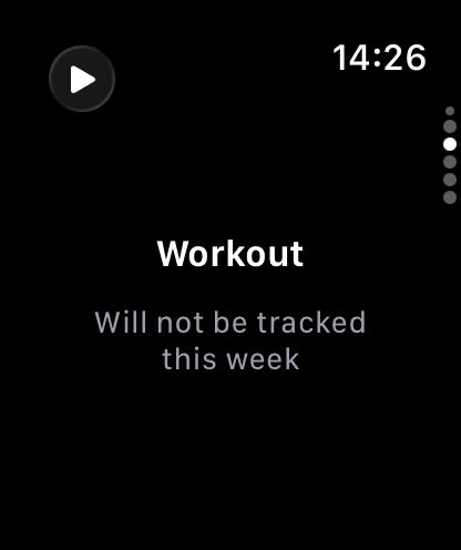 Workout paused: will not be tracked this week